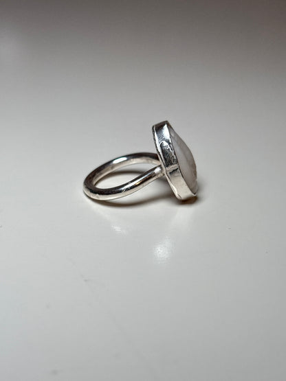 cowrie shell ring- plain bezel